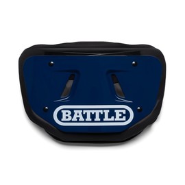 Battle Sports Football Back Plate – Hard Shell Lower Back Protector with Contoured Foam for High-Impact Protection for Youth, Kids and Adults (Navy, Youth)