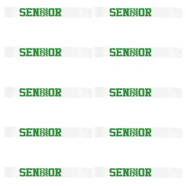 Senior Sash 2025 Green,10 Pack White Senior Cheer Sashes Class of 2025 Graduation Celebration Class Competition Sash Party Supplies