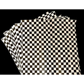 Grease Resistant Sandwich Wrap and Basket Liner, 12" x 12", Pack of 1,000 Sheets available in Black Gingham Checkered Print. (480BK)