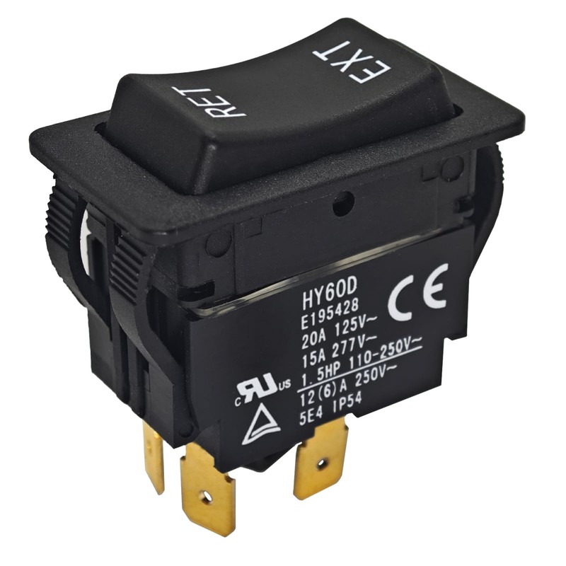 HY60D Rocker Switch - RET-EXT 20A 125VAC 4Pin Pushbutton Switch,