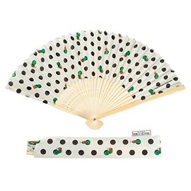 Crane Workshop Harapeko Folding Fan, Mother's Day, Father's Day, Beige Mizutama, 15.0 x 8.7 x 1.2 inches (380 x 220 x 30 mm)