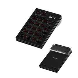 NLOFIN VIA Programmable Number Pad,USB Wired Macro Mechanical Numpad, 19-Key Numpad Portable Keypad with RGB Backlight, Aluminum Alloy with Knob (Black)