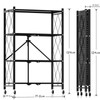 4-Tier Foldable Metal Storage Shelf with Wheels, 28.15" W x