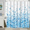 Modern Blue Ombre Bubble Shower Curtain with 12 Hooks 72X72Inch