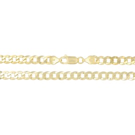 Solid 14K Yellow Gold Plated Silver 6mm Cuban Curb Chain for Men with Lobster Claw Clasp | 22" Necklace | 925 Curb Necklace For Men and Women