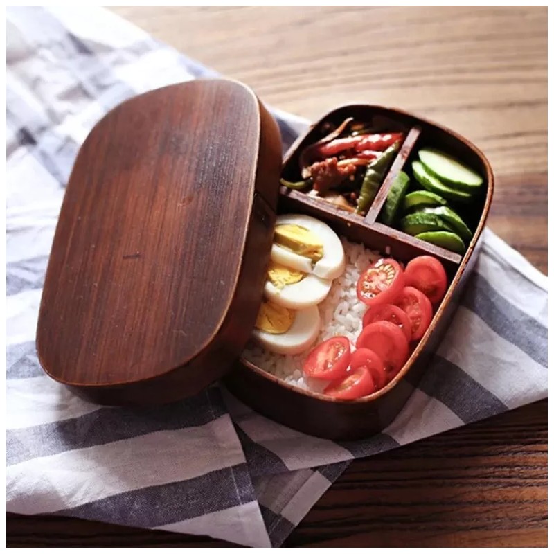 Estuchelandia Fiambrera Japonesa De Madera Lunch Box Caja Comida Picnic