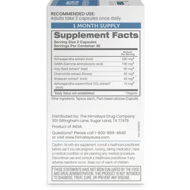 Himalaya Ashwagandha Relax Herbal Supplement for Stress Relief and Sleep 60 C...