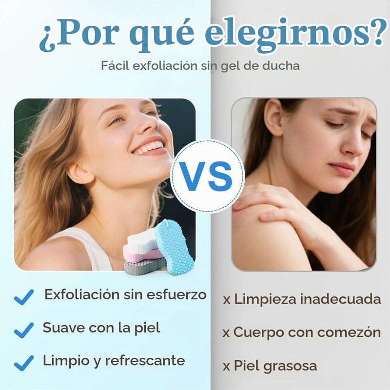 Esponja de Baño Exfoliante 3D Supersuave para Piel Muerta (Rosa