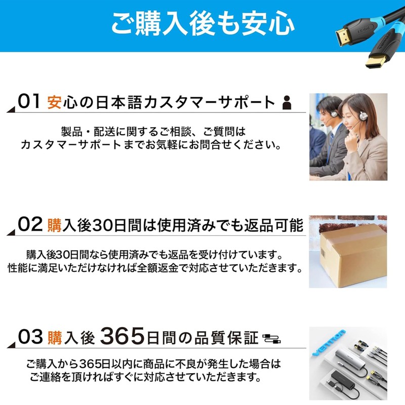 VENTION HDMI Right Angle Cable 270 Degree & 90 Degree