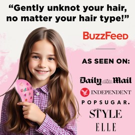 Lily England Lily England Detangler Brush for Curly, Thick, Straight & Natural Hair - Trendy Gift for Teens, Kids & Toddlers with Stickers - Hairbrush for Wet & Dry Hair, Pink