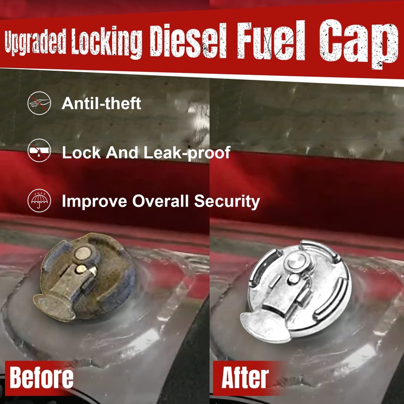 Dexepe 2Pcs Locking Diesel Fuel Cap 4" Compatible With Peterbilt