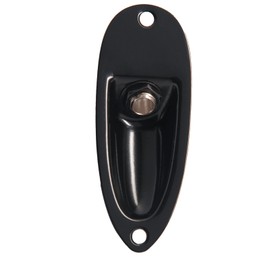 harpfeas Placa de entrada para guitarra estilo barco cargado de 1/4 pulgadas para guitarra eléctrica Fender Stratocaster Strat St Mono (negro)