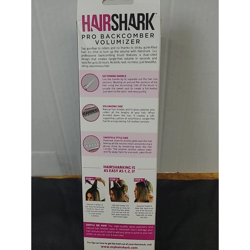 HAIRSHARK Pro Backcomber Volumizer 3-in-1 Volume Hair Brush Two-Sided
