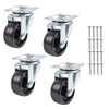 Keypak Swivel Castor Wheels - 40mm Diameter - Black Plastic