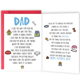 Mcduldul Cute Father‘s Day Gifts for Dog Dad, Happy Father Day Gifts from Dog, Pet Father Card for Husband Men
