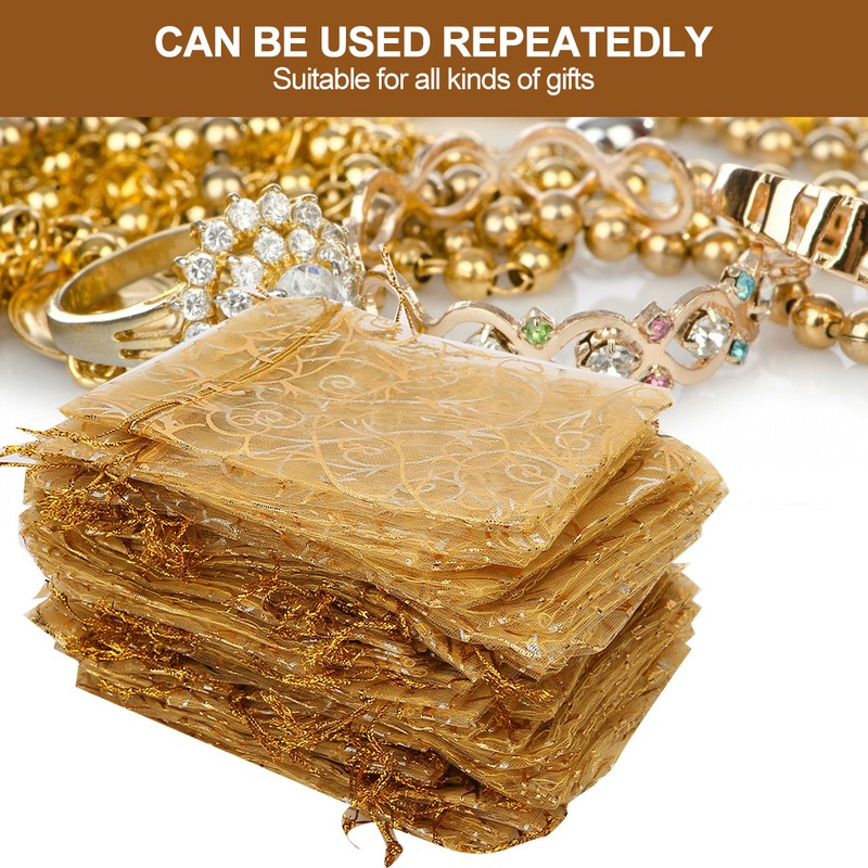 100pcs 9 x 12cm Organza Drawstring Pouch Multi Purpose Jewlery