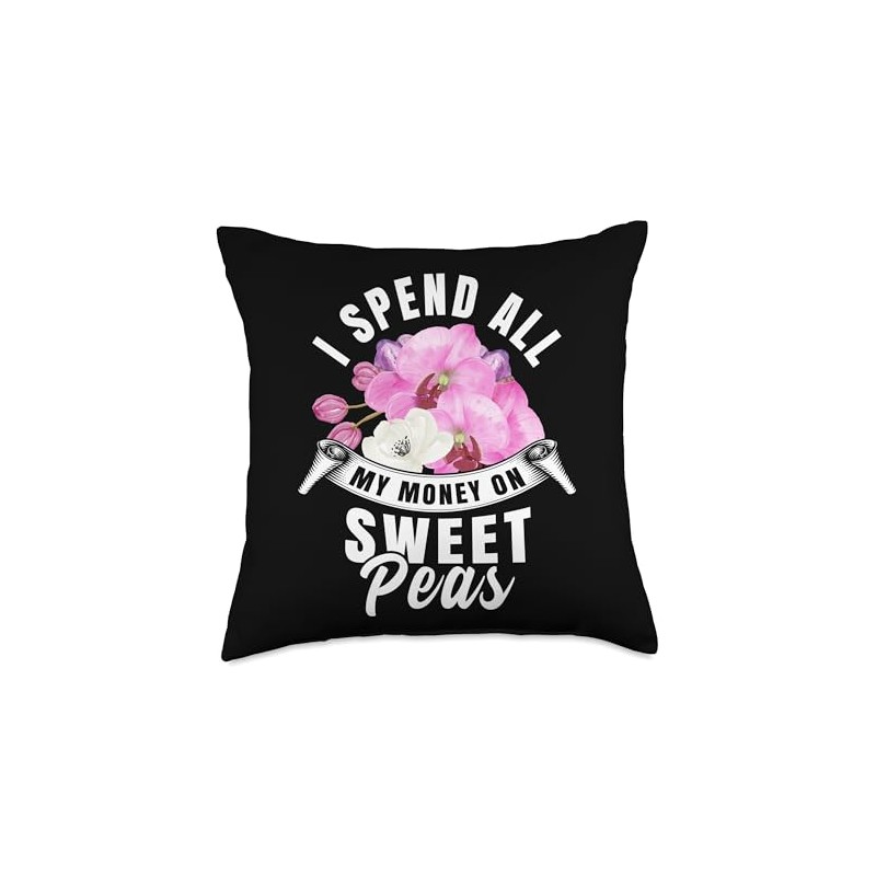 Sweat Pea Gardener Sweat Pea Flower Seeds Gardening Throw Pillow