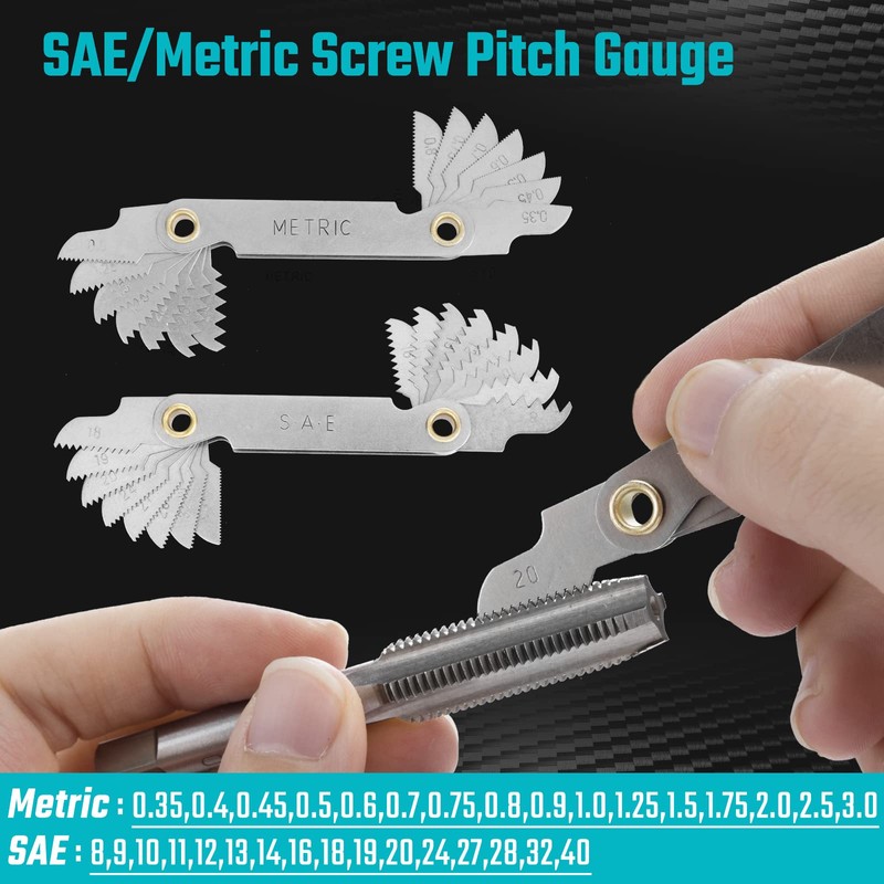 DURATECH 76-Piece Tap and Die Set, Metric and Standard, Rethreading