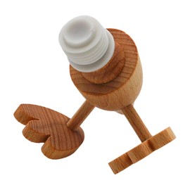 Bottle stopper with rubber ring as duck, in natural, dimensions (L x W x H) 7 x 7 x 7 cm, diameter 1.9 cm.