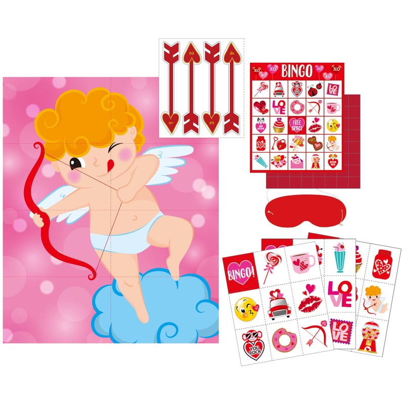 Iconikal Valentine's Day 32 Player Bingo Game Set Classroom Group