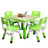 Kids Table and Chairs Set, Height Adjustable Desk with 4