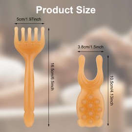 JIEYAO 2 Stück Gua Sha Kamm, Kopfhaut Massagegerät aus Harz Kopfmassagegerät Fünf Klauen Körper Gua Sha Gesicht Massage Werkzeug für Kopfhaut Kopf Nacken Lymphmassage Selbstpflege