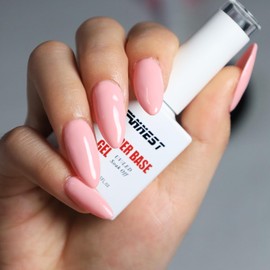 FANNEST Rubber Base Gel Nail Polish,Nude Pink Gel Polish Brush on Builder Gel for Nails Extension,Elastic Rubber Base Coat,LED/UV Soak Off Sheer, Natural Gel Polish.