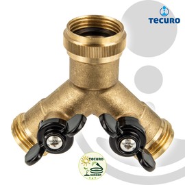 2-Way Splitter with Shut-Off Valves for Faucets and Valves
