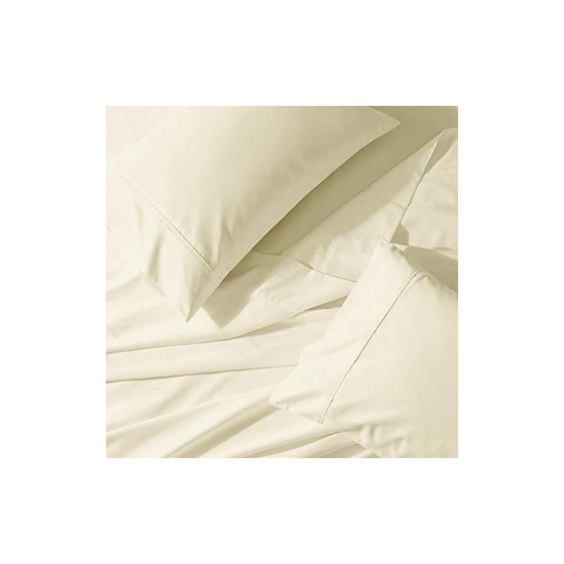 Abripedic Solid 300-Thread-Count, 100-Percent Cotton Percale, Breathable Crispy Split-California-King Sheets
