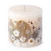 ANDALUCA Pressed Real Flowers Handcrafted Botanical Floral Pillar Candle (Natural