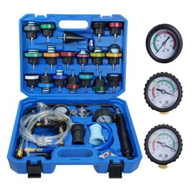 Langawaser 28PCS Coolant Pressure Tester & Vacuum Refill Kit, Radiator Pump Pressure Tester Kit for Automotive Cooling System Water Tank Leakage Detection, Fits Most Vehicles, Cars, SUVs, and Trucks