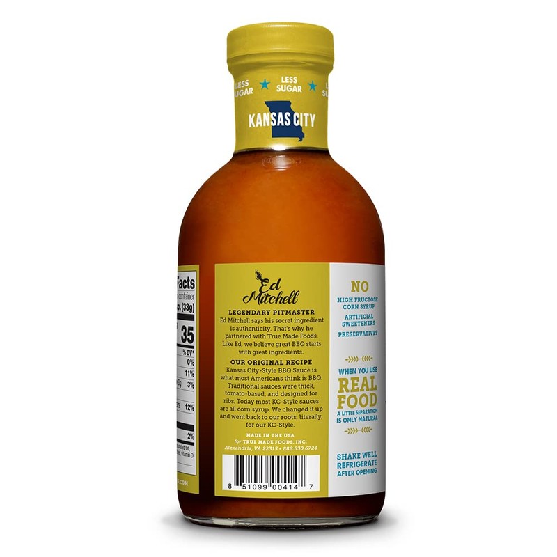 True Made Foods Kansas City Style Barbecue Sauce, Thick and