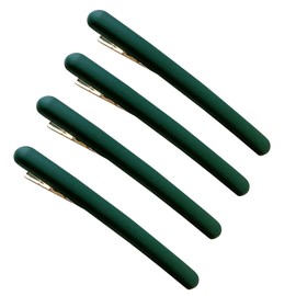4 Pcs 3.5 Inch Frosted Narrow Metal Spike Alligator Duck bill Hair Clips Bright Duckbill Hair Barrettes Chic Hair Clips for Styling Long Hair (Green)