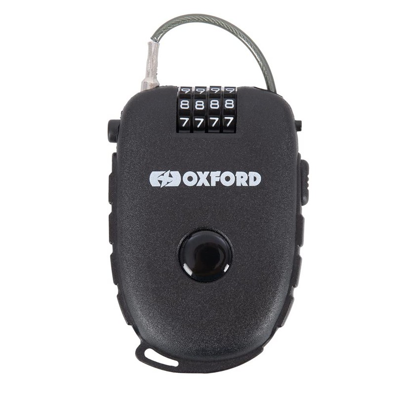 Oxford Products LK100 4-Digit Combination Lock with 75cm Retractable Cable,