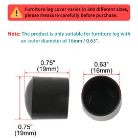 sourcing map 24pcs Chair Leg Caps Pipe Plugs PVC Leg Chair Cap 16 mm Inner Diameter Protection for Desks