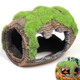 PAVIKE Aquarium Hideaway Wooper-Purpa Medallion Fish Shrimp Hideaway Mossy Wine Barrel Aquarium Layout Aquarium Fish Tank Object Small Ornament Aquarium Decoration Small Figurine Decoration Toy
