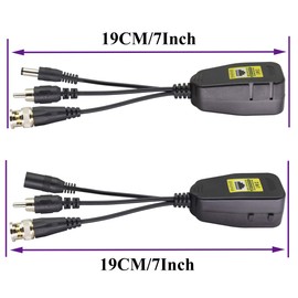 AAOTOKK Passive Video/Audio Supply RJ45 to BNC Network Transceiver HD-CVI/TVI/AHD/CVBS,for 720 1080P 3MP 4MP 5MP 8MP full HD CCTV Security DVR Monitoring Camera System(19cm/4-Pairs)
