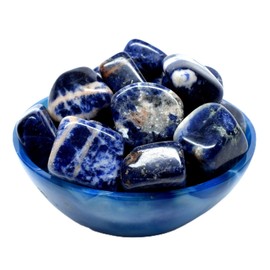 Natural Blue Sodalite Tumbled Stone Pebbles Polished Gemstone Quartz Crystal Mineral Cabs Sparkling Cabochon Specimens from S. Africa - 5PCS