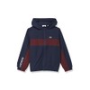 Lacoste Kids Zip-Up Jacket With Cross Panel, NAVY BLUE/EXPRESSO, 3