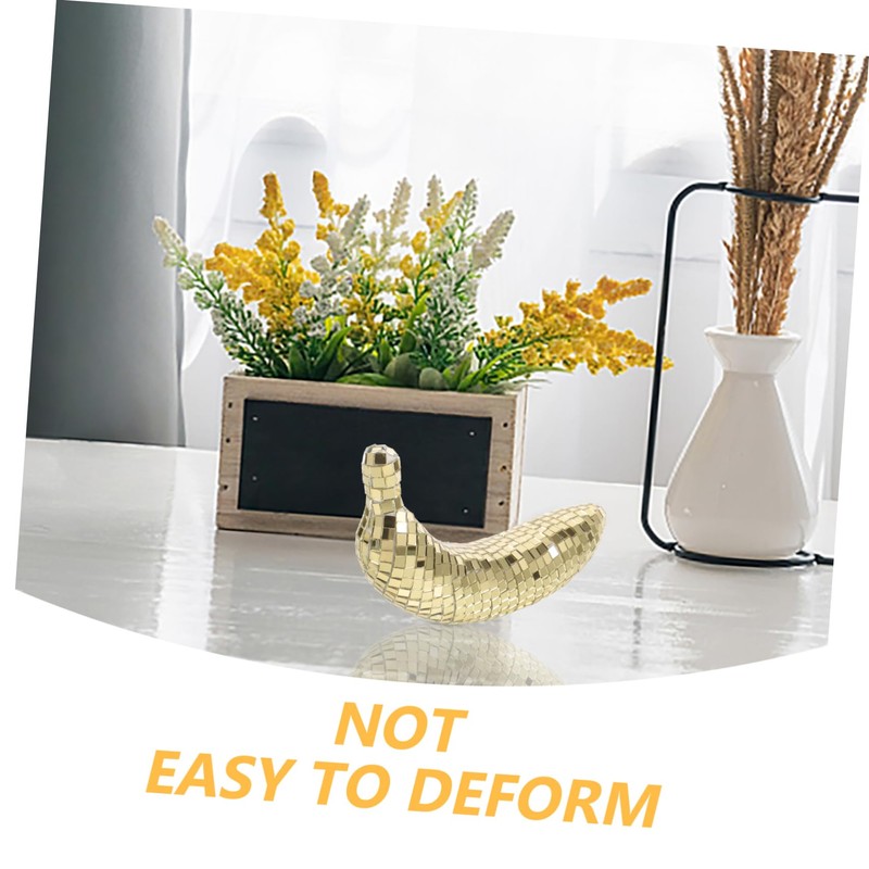 VICASKY Reflective Disco Banana Ornament Retro Decorative Fruit Figurine for