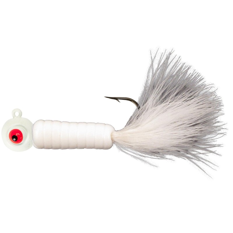 Lindy Fuzz-E Grub Jigs - White - 2 in -