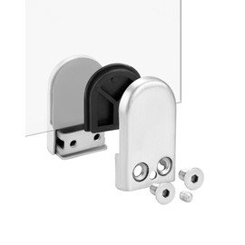 QWORK Pack of 16 Stainless Steel Glass Clamps Glass Holder for Balustrades, Stair Railings and Handrails, Suitable for 6-8 mm Glass Thicknesses