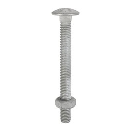 Timco - Carriage Bolts & Hex Nuts - Hot Dipped Galvanised (Size M10 x 100-25 Pieces)