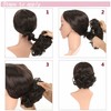 REOU Short Mess Curly Dish Bun Hair Extension Scrunchy Bun