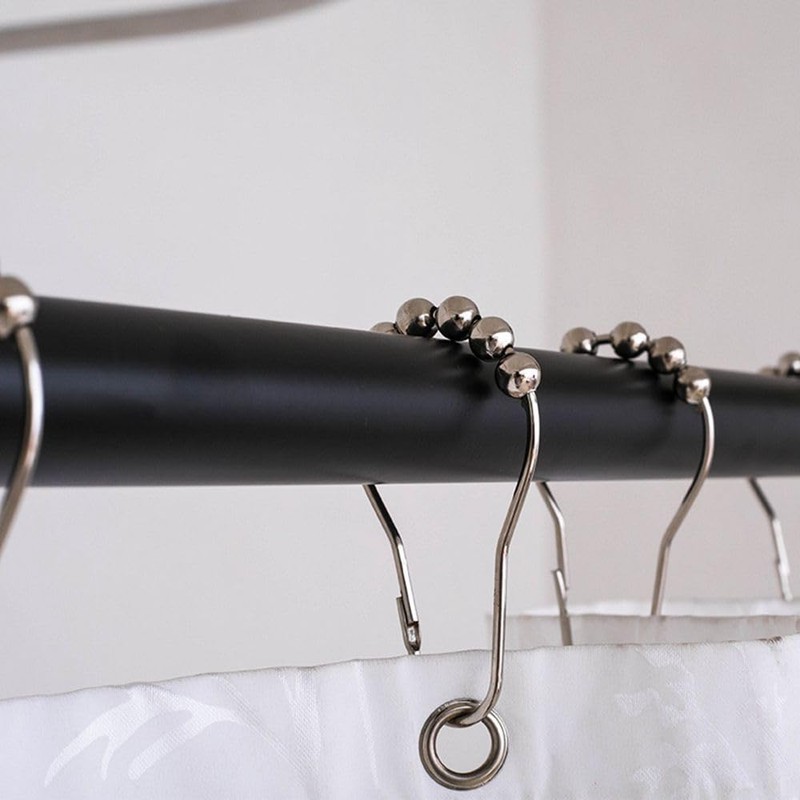 Shower Curtain Hooks, Decorative Rust Proof Stainless Steel Shower Curtain