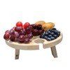 Portable Picnic Table Wooden Folding Table with Glass Stand Easy