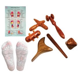 Massage toolsets with Chart for Professionals Foot Hand Massage Wooden Stick Reflexology (Set G (Socks), English)