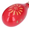 2 Pcs Maracas Red Carved Wooden Sand Ball Percussion Instrument