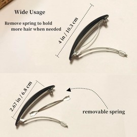 Markuii Large Hair Barrette for Women 4 Inch No Slip Not Easy to Break French Glossy Hair Clips for Thick to Thin Hair, 3 Pack