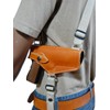 Barsony Horizontal Saddle Tan Leather Shoulder Holster w/Dbl Mag Pouch